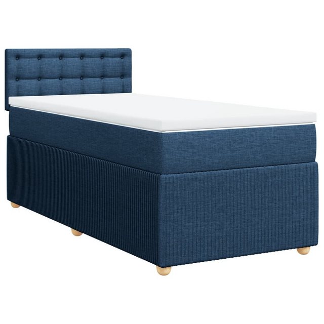 vidaXL Bett Boxspringbett mit Matratze Blau 90x190 cm Stoff günstig online kaufen