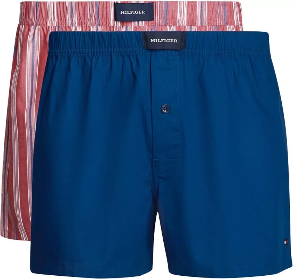 Tommy Hilfiger Boxer Woven 2-Pack Rot Blau - Größe M günstig online kaufen