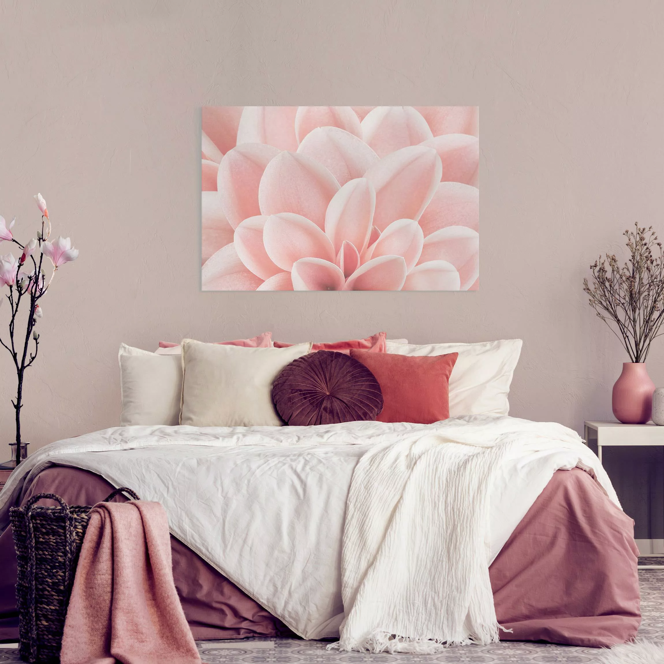 Leinwandbild Dahlie Rosa Blütenblätter Detail günstig online kaufen