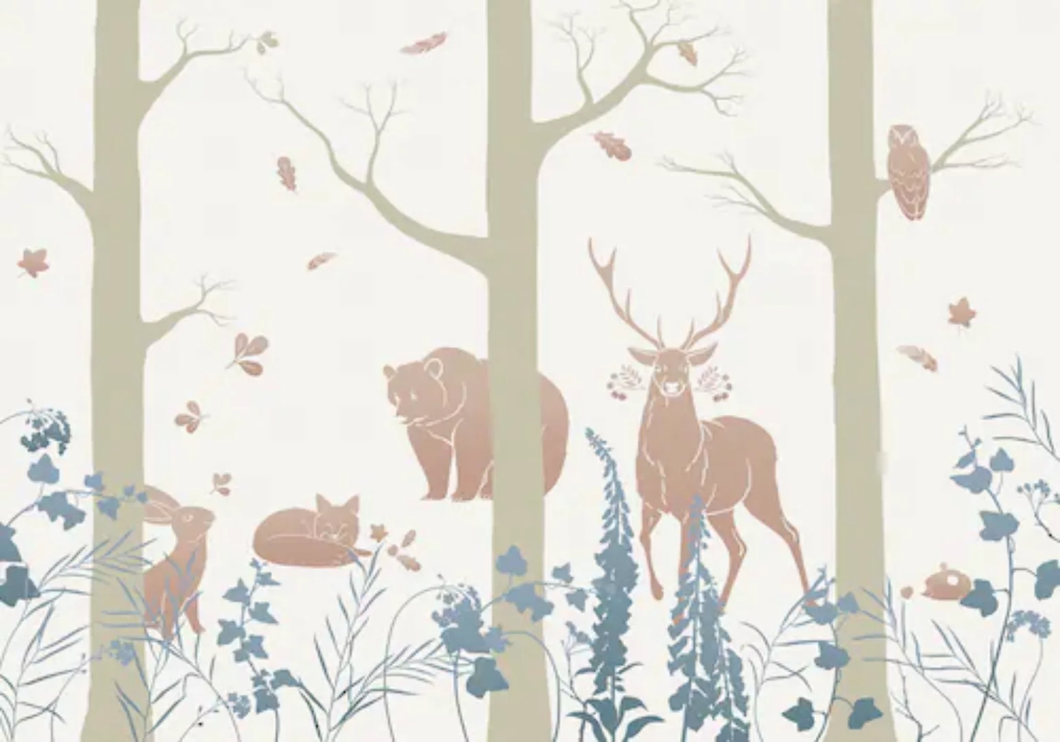 KOMAR Vlies Fototapete - Forest Animals - Größe 400 x 280 cm mehrfarbig günstig online kaufen