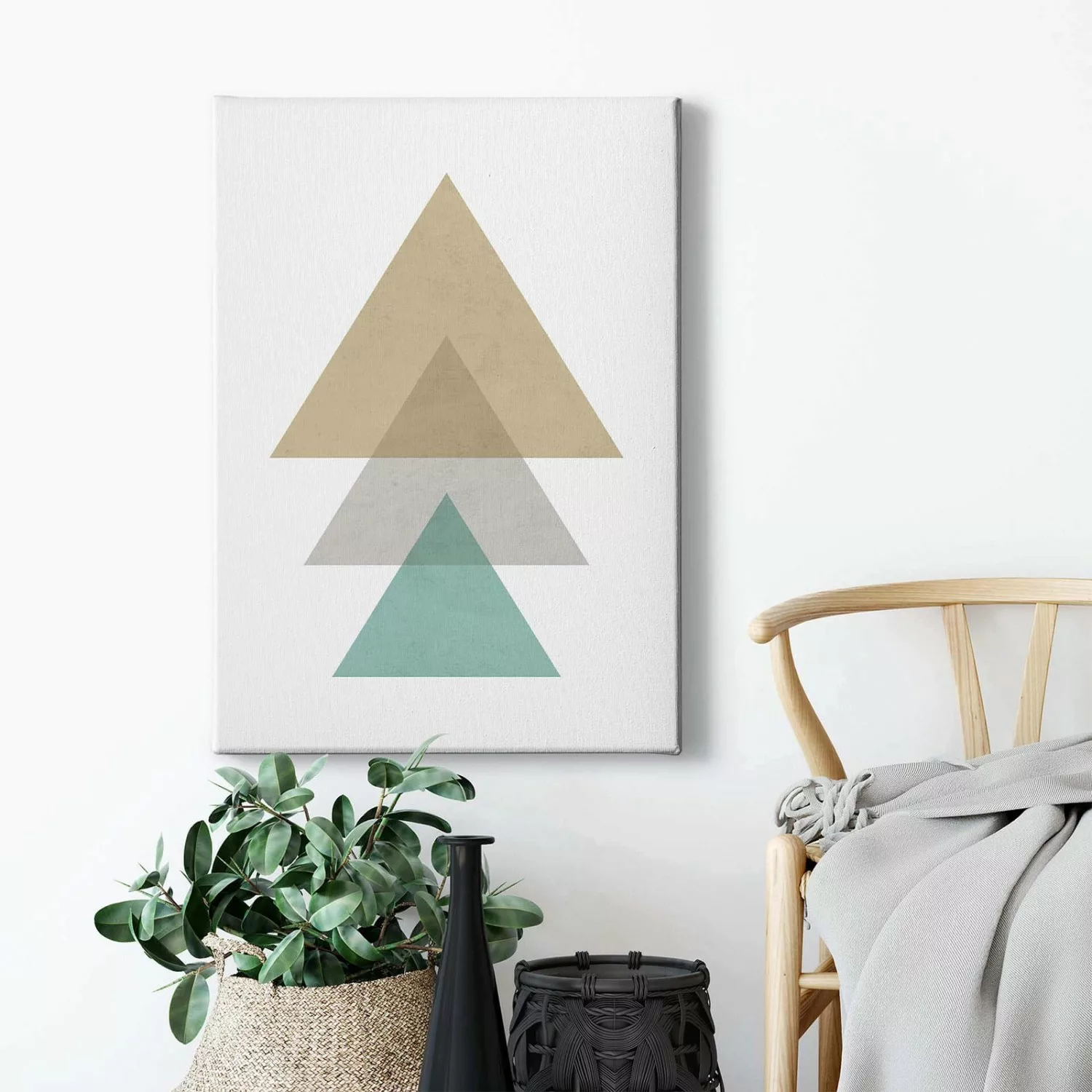Bricoflor Mid Century Bild Mit Dreieck Design Modernes Wandbild Mit Geometr günstig online kaufen