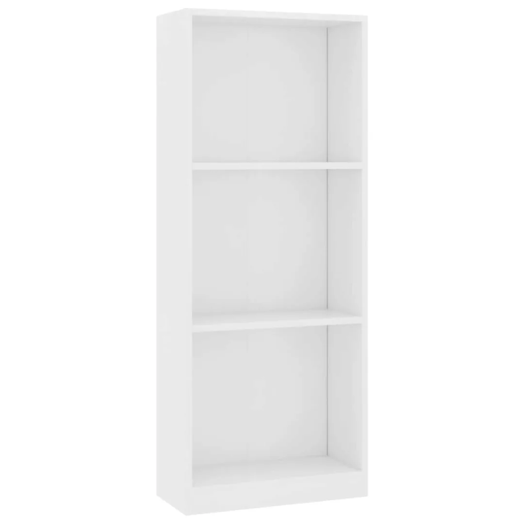Bücherregal 3 Fächer Weiß 40 X 24 X 108 Cm Spanplatte günstig online kaufen