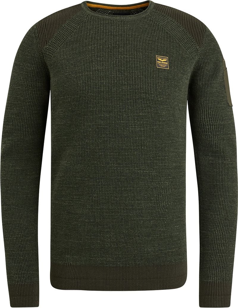 PME Legend Sweater Rib Melange Dunkelgrün - Größe 3XL günstig online kaufen