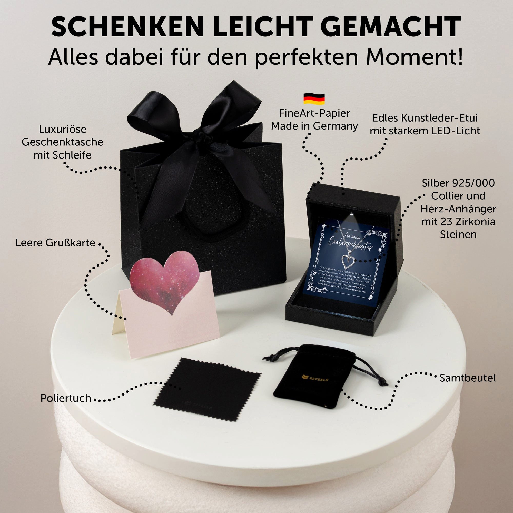 22Feels Schmuckset Beste Freundin Geschenk Seelenschwester günstig online kaufen