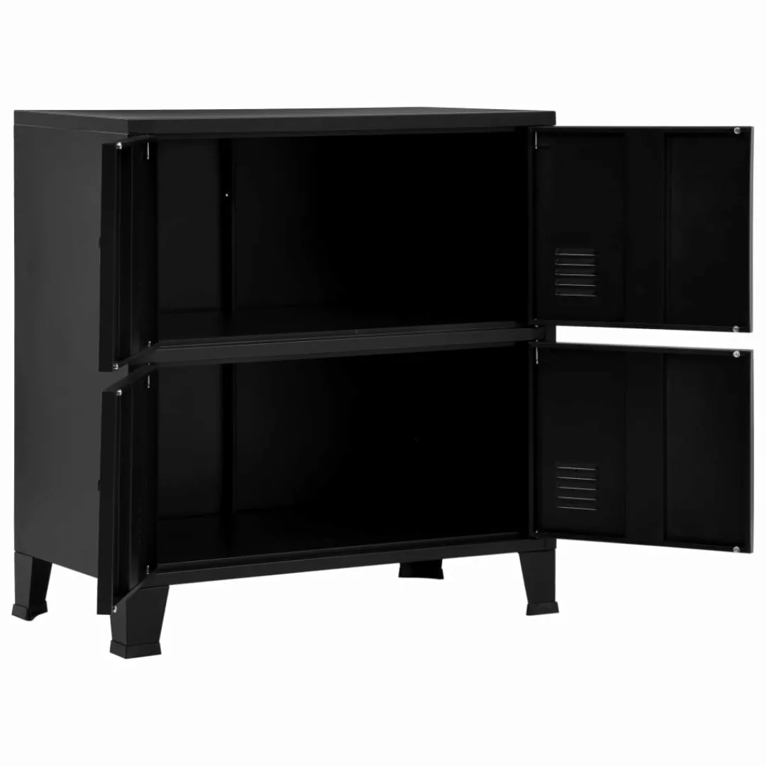 Aktenschrank Mit 4 Türen Industriell Schwarz 75ã40ã80 Cm Stahl günstig online kaufen