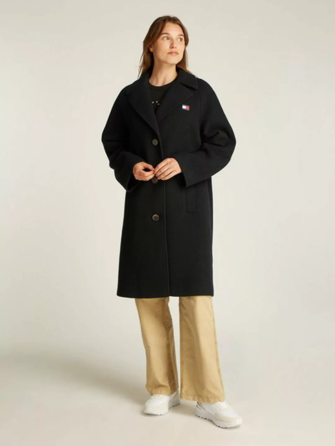 Tommy Jeans Kurzmantel TJW WOOL COAT mit Wollanteil günstig online kaufen