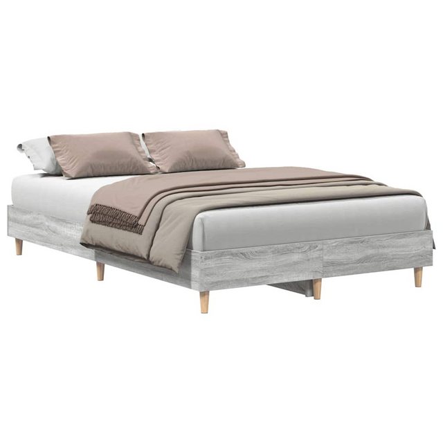 vidaXL Bett Bettgestell ohne Matratze Grau Sonoma 140x190 cm Holzwerkstoff günstig online kaufen