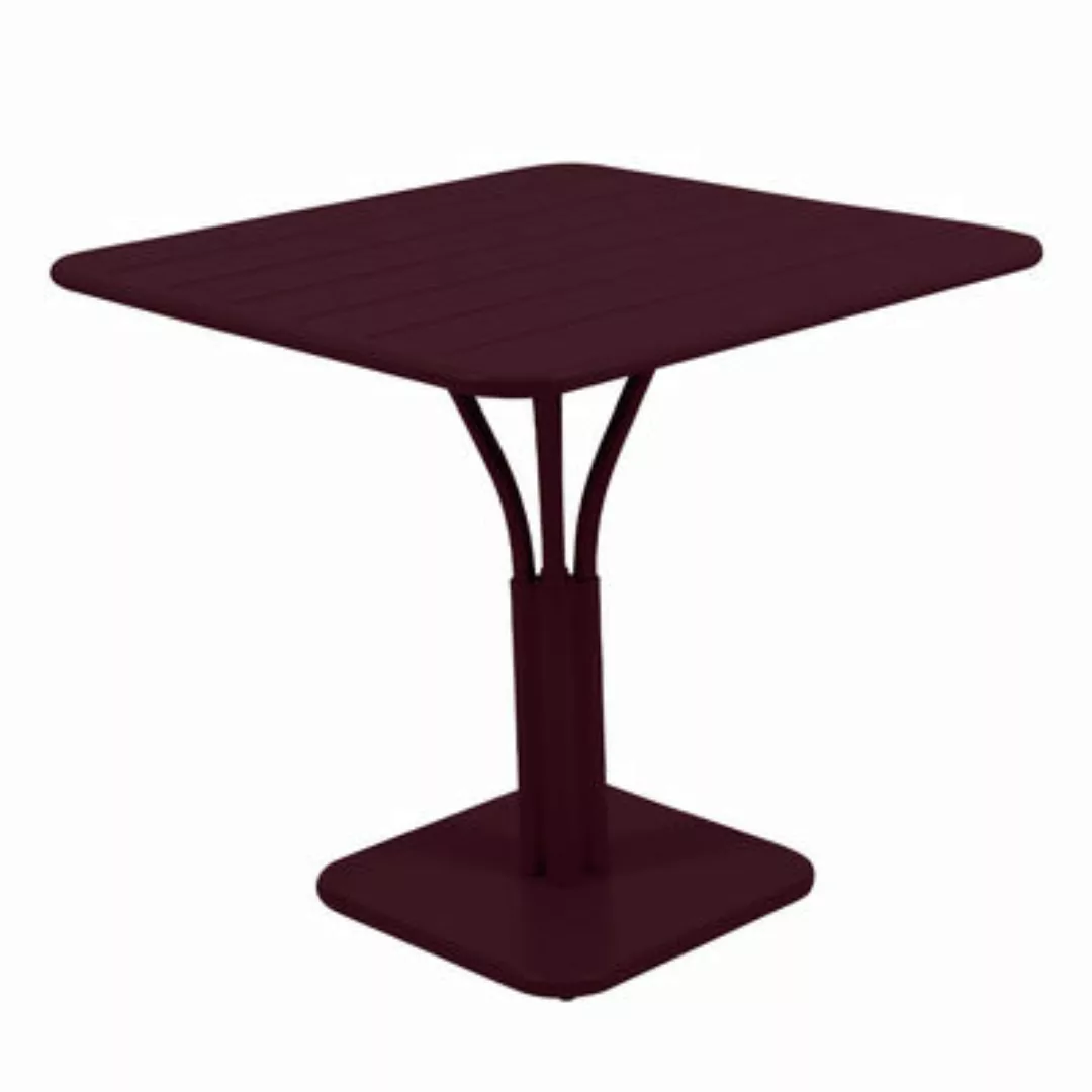 quadratischer Tisch Luxembourg metall rot / 80 x 80 cm - Mittelfuß - Fermob günstig online kaufen