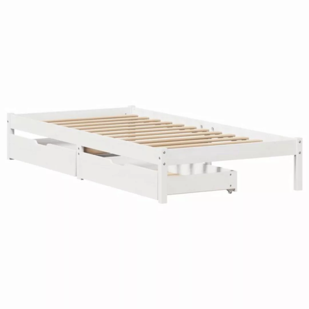 vidaXL Bett Massivholzbett ohne Matratze Weiß 75x190 cm Kiefernholz günstig online kaufen