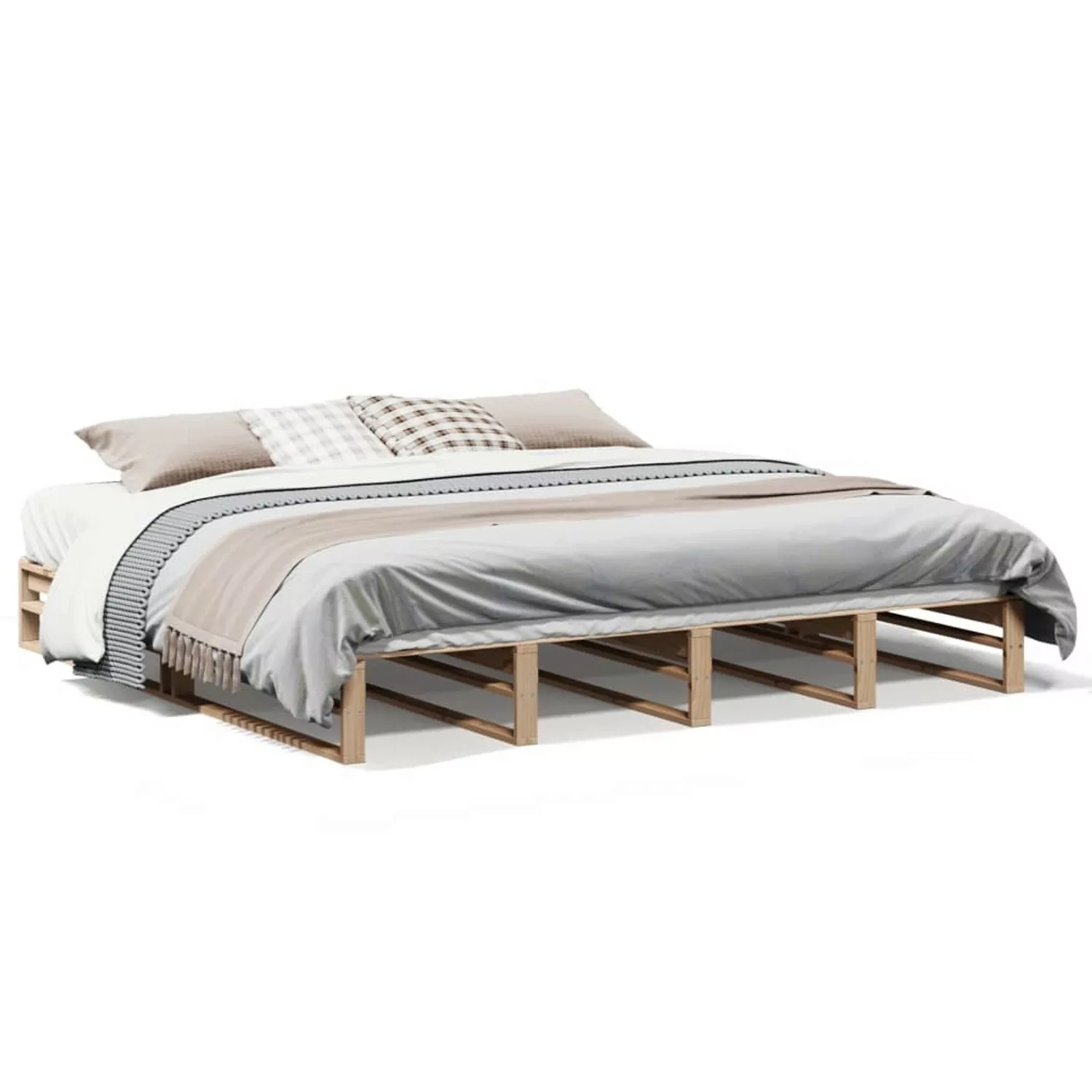 vidaXL Bett, Massivholzbett ohne Matratze 200x200 cm Kiefer günstig online kaufen