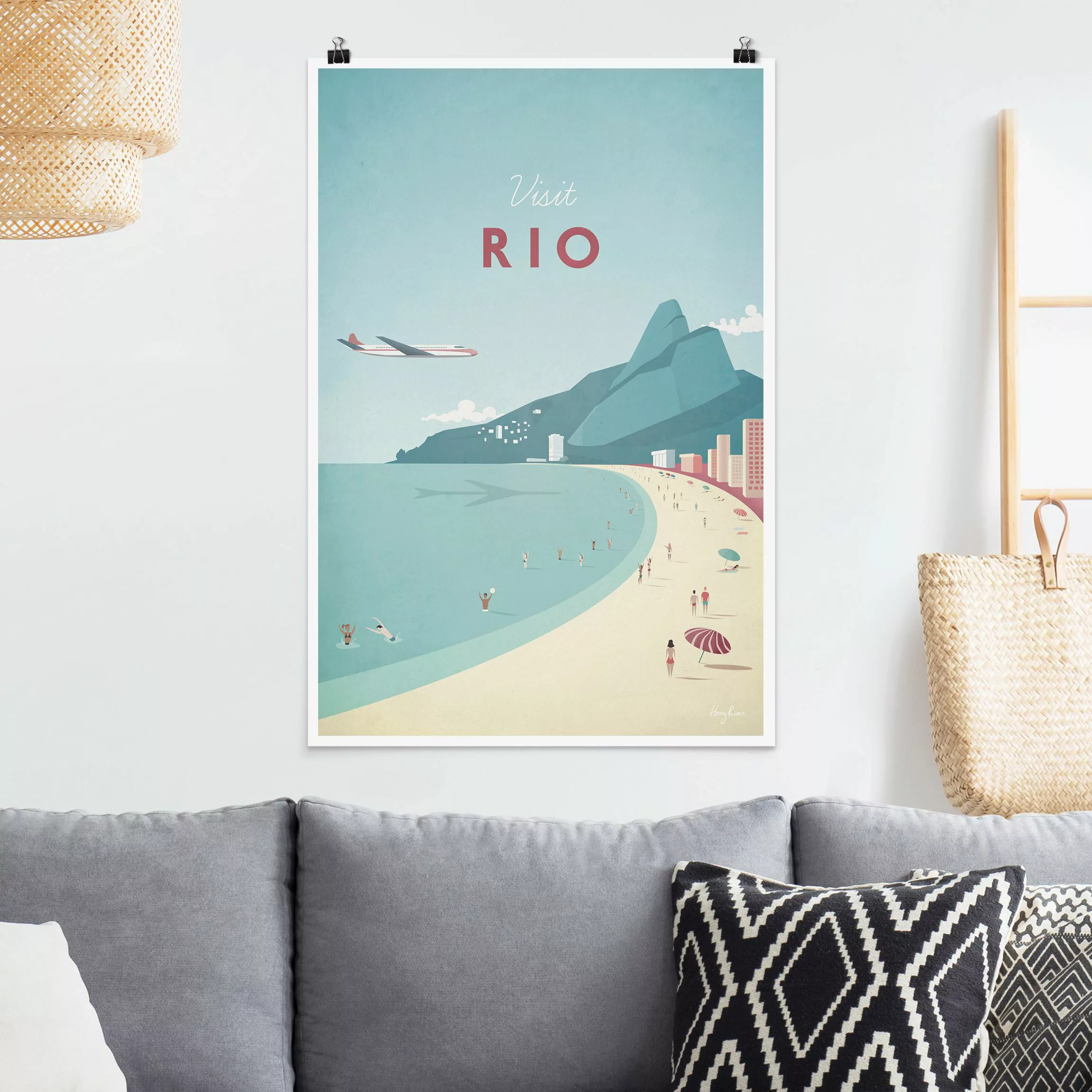 Poster Strand - Hochformat Reiseposter - Rio de Janeiro günstig online kaufen