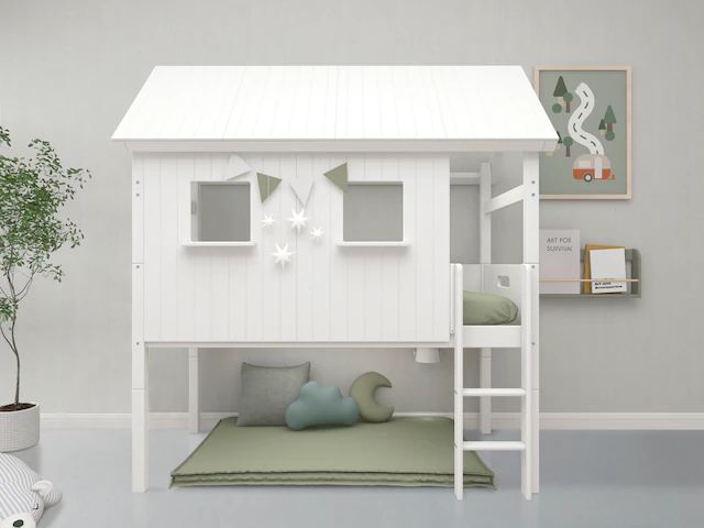 Thuka Spielbett Nordic Kinderbett, Spielbett, Halbhohes Bett, (7-tlg), mit günstig online kaufen
