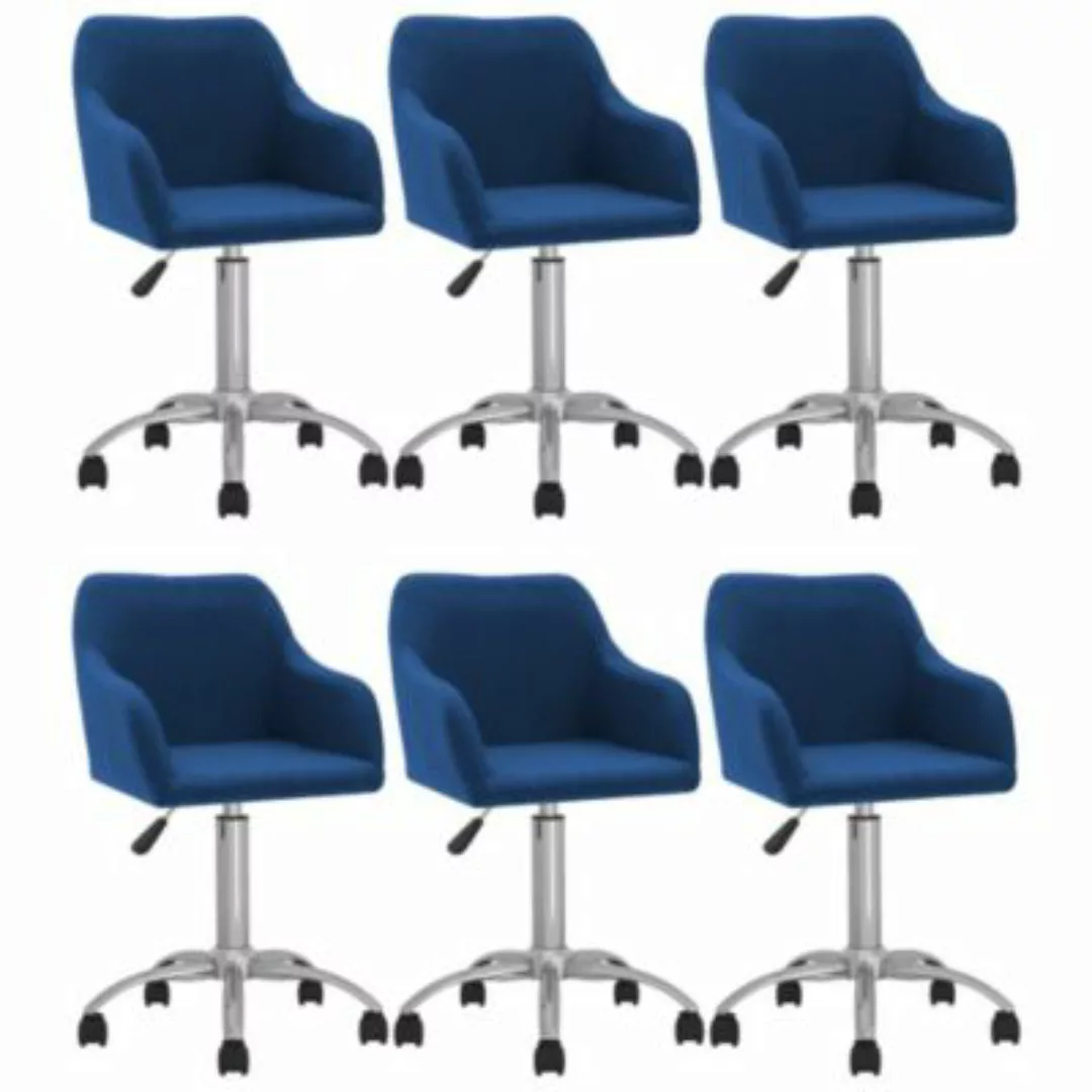 vidaXL Esszimmerstühle 6 Stk. Drehbar Blau Stoff Esszimmerstuhl blau Modell günstig online kaufen