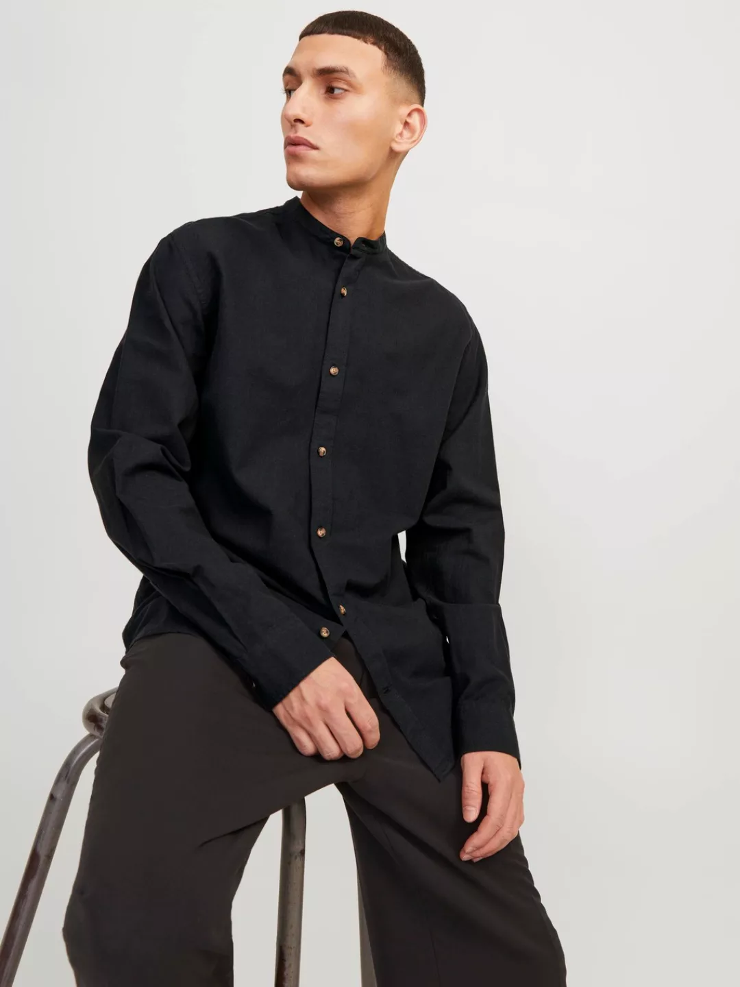 Jack & Jones Langarmhemd "JJESUMMER BAND LINEN BLEND SHIRT LS SN" günstig online kaufen