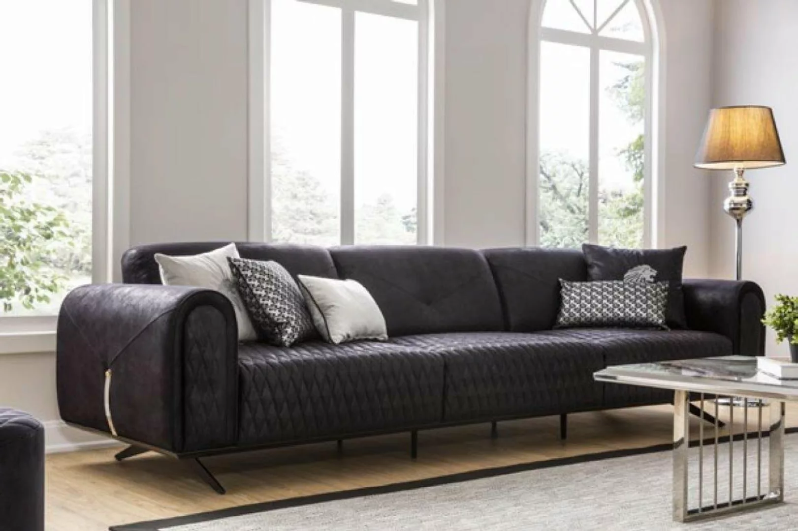 JVmoebel 4-Sitzer Luxus Sofa 4 Sitzer Leder Wohnzimmer Modernes Design Sofa günstig online kaufen