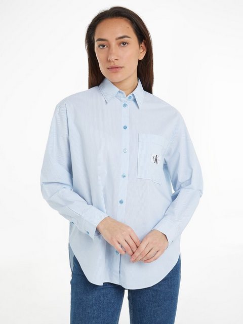 Calvin Klein Jeans Hemdbluse WOVEN LABEL RELAXED SHIRT mit Logomarkenlabel günstig online kaufen