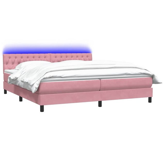 vidaXL Bett Boxspringbett mit Matratze Rosa 200x210 cm Samt günstig online kaufen