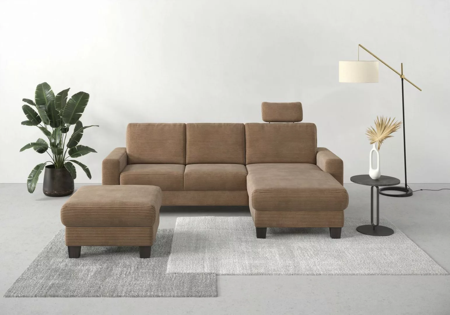 Home affaire Ecksofa "Summer L-Form", mit Recamiere, mit oder ohne Bettfunk günstig online kaufen