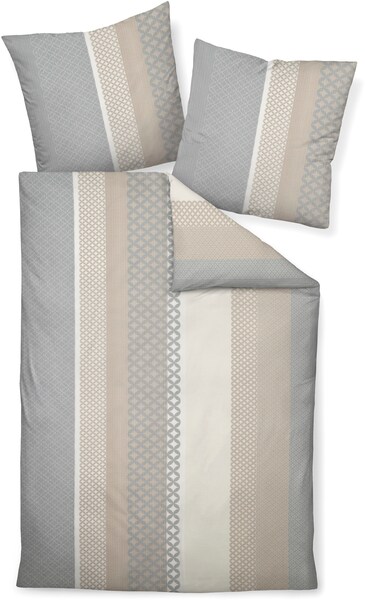 Janine Janine Mako-Soft-Seersucker-Bettwäsche TANGO 20043 sand silber Größe günstig online kaufen