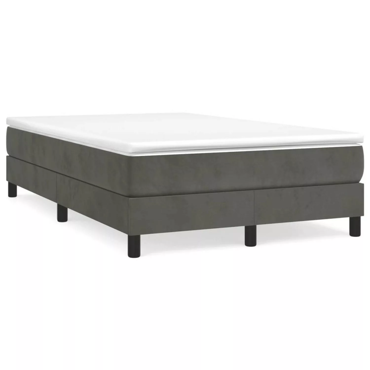 Vidaxl Boxspringbett Dunkelgrau 120x200 Cm Samt günstig online kaufen