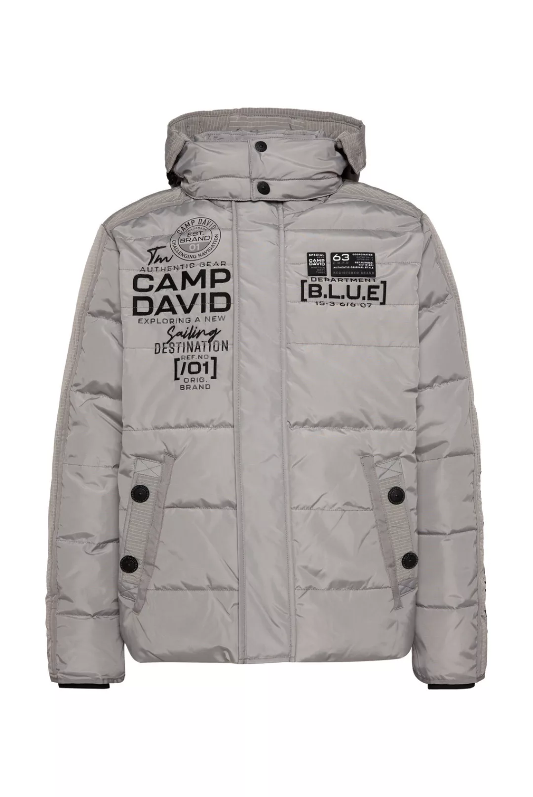 CAMP DAVID Steppjacke, mit Kapuze, mit Kapuze und Rippstop-Details günstig online kaufen