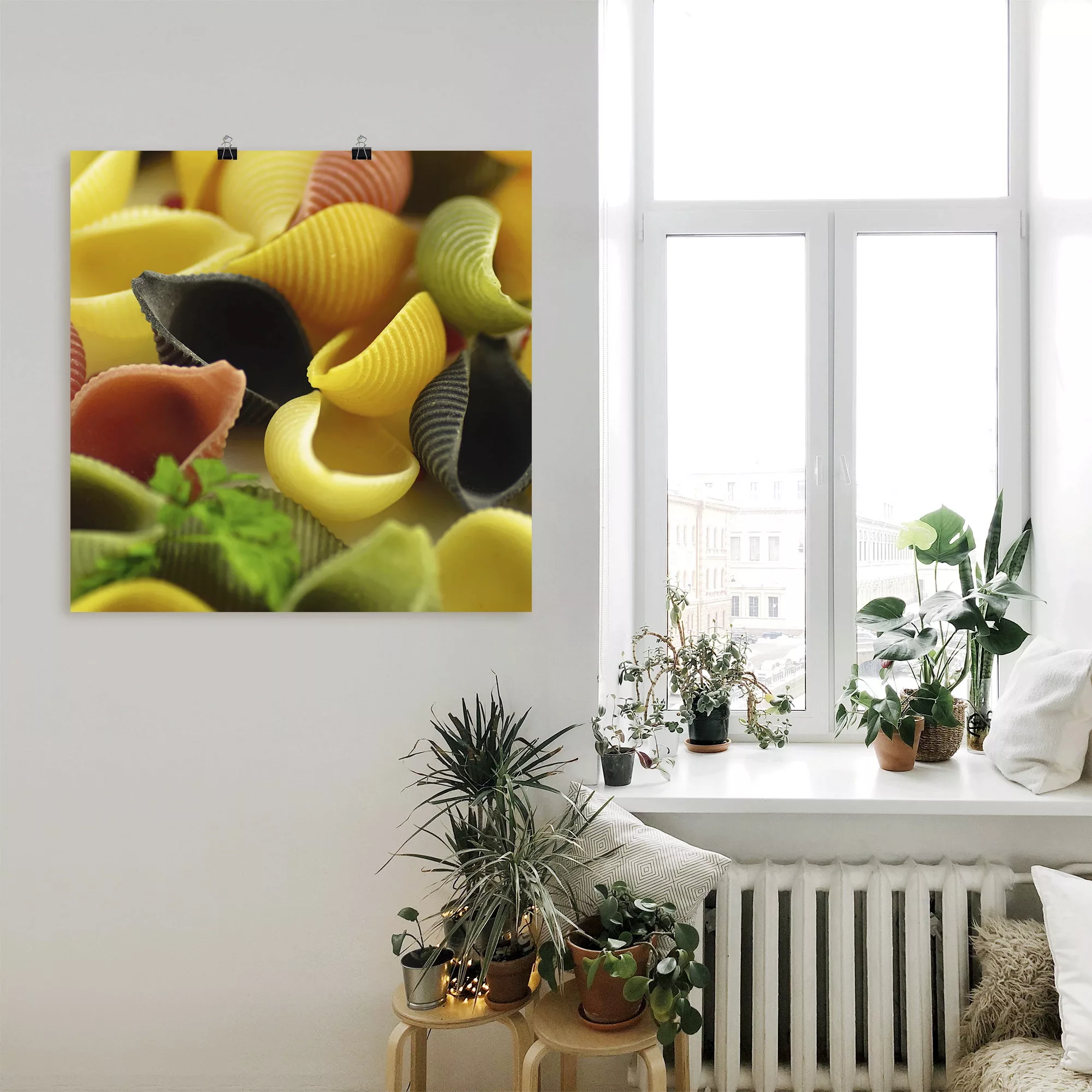 Artland Wandbild "Bunte Pasta", Getreide, (1 St.), als Leinwandbild, Poster günstig online kaufen