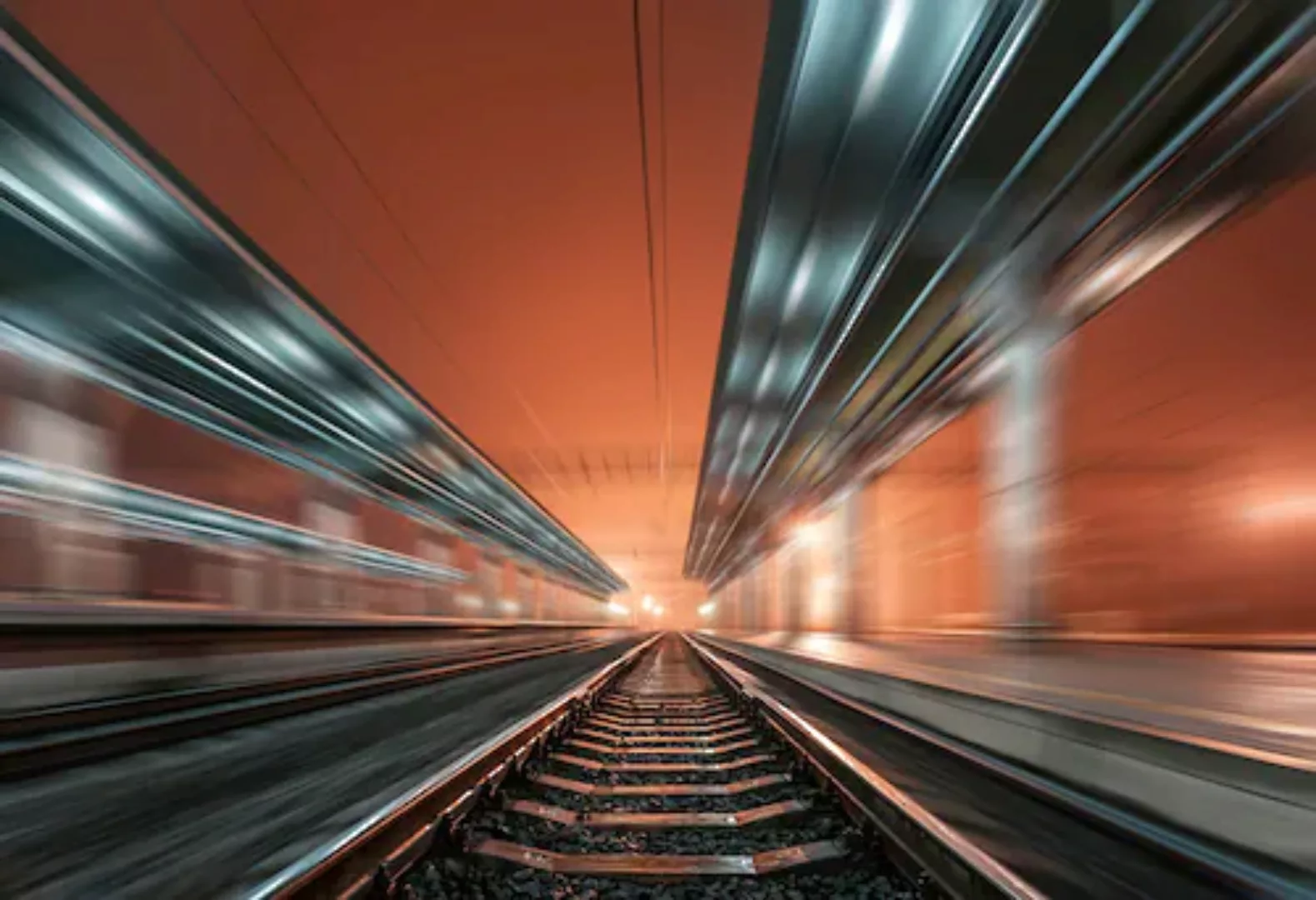 Papermoon Fototapete »Tunnel mit Schienen« günstig online kaufen