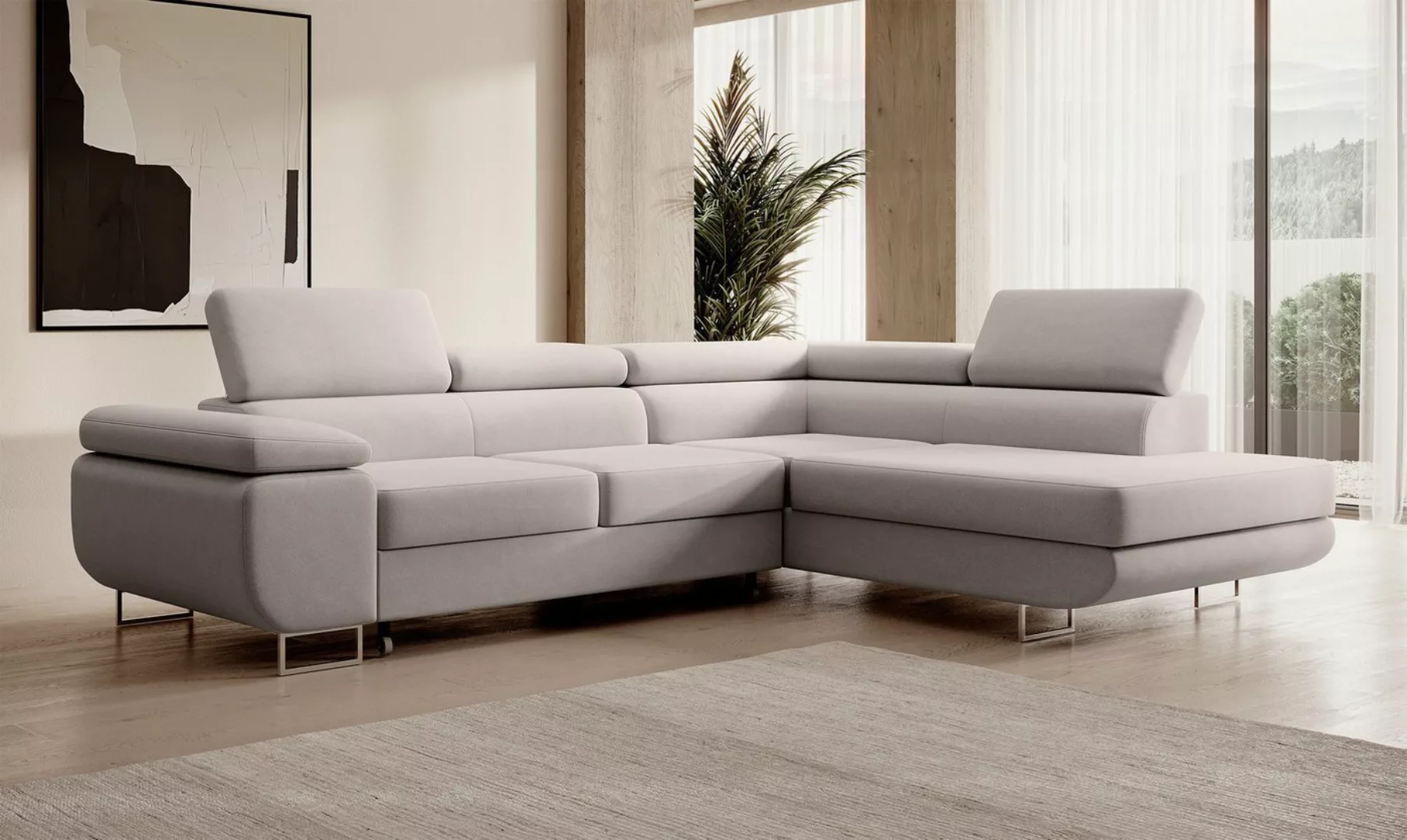 DB-Möbel Ecksofa "Stella Castel" - L-Sofa mit Schlaffunktion, Bettkasten,Co günstig online kaufen