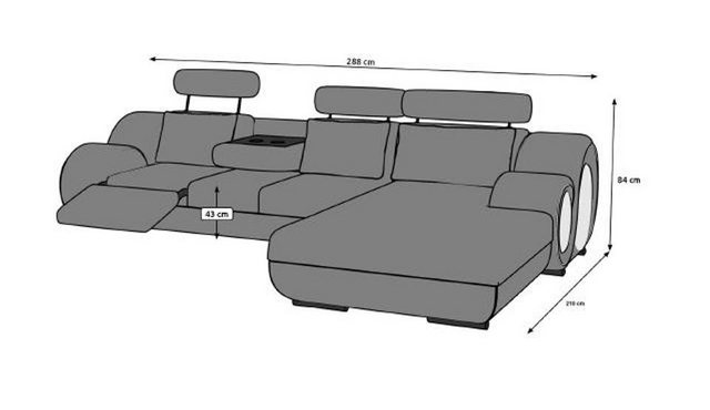 JVmoebel Ecksofa Designe L-Form Wohnlandschaft Eckcouch Polster Sofa Neu, M günstig online kaufen