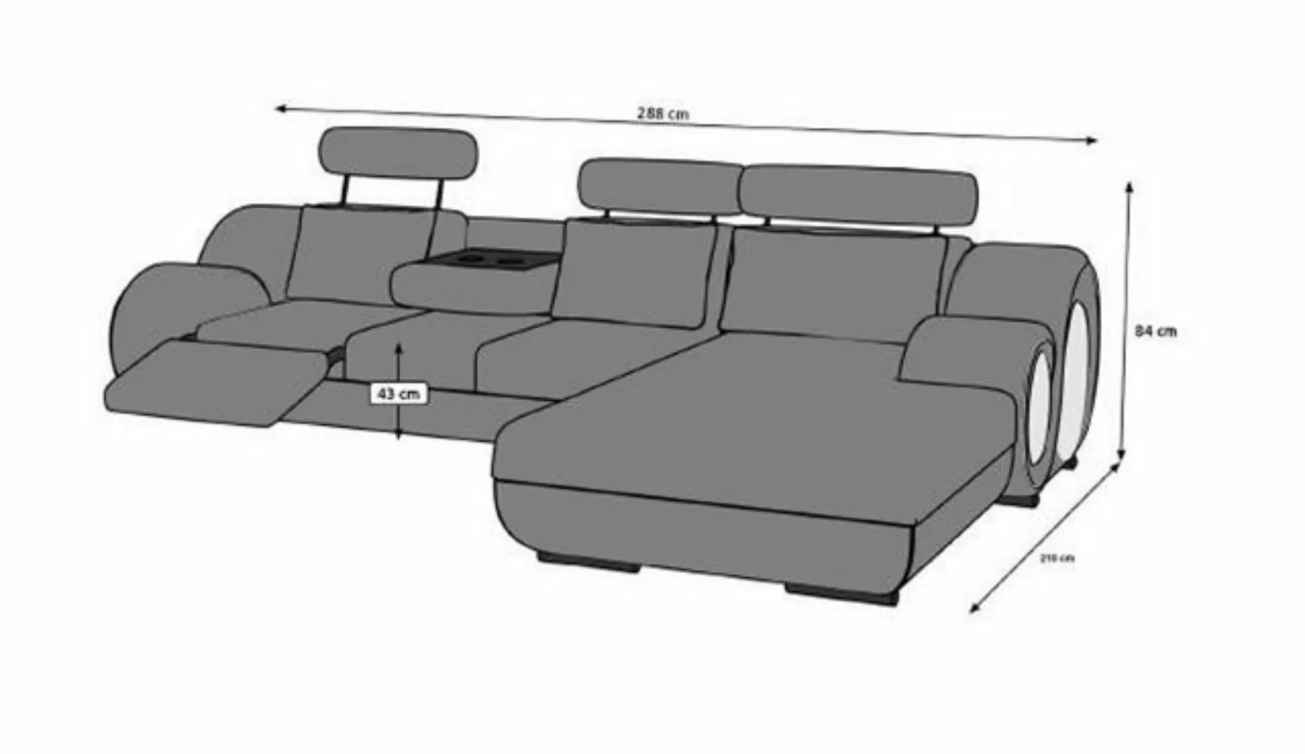 JVmoebel Ecksofa Designe L-Form Wohnlandschaft Eckcouch Polster Sofa Neu, M günstig online kaufen