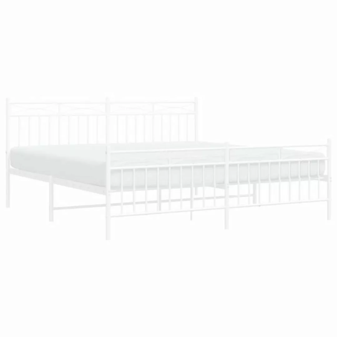 vidaXL Bett Bettgestell mit Kopf- und Fußteil Metall Schwarz 183x213 cm günstig online kaufen