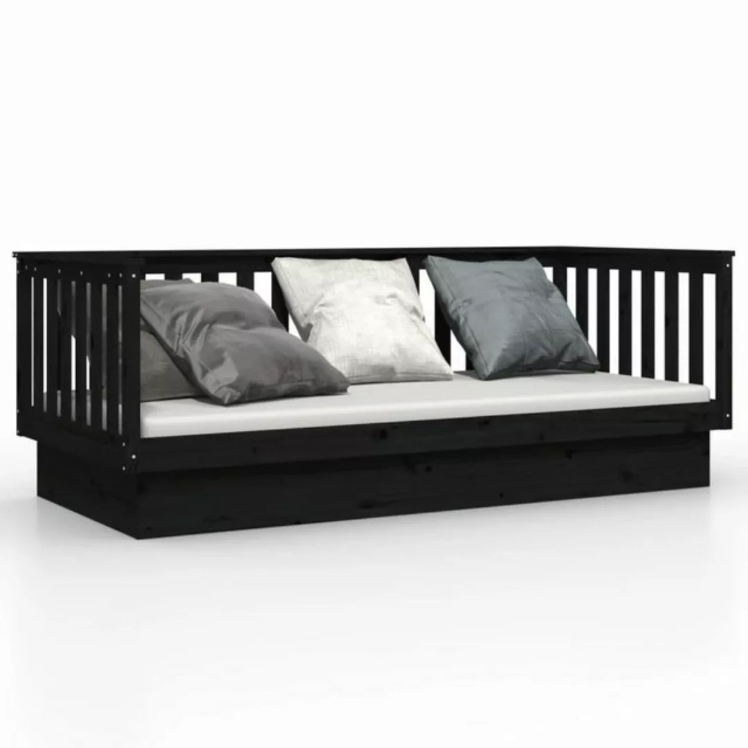 furnicato Bett Tagesbett Schwarz 80x200 cm Massivholz Kiefer günstig online kaufen