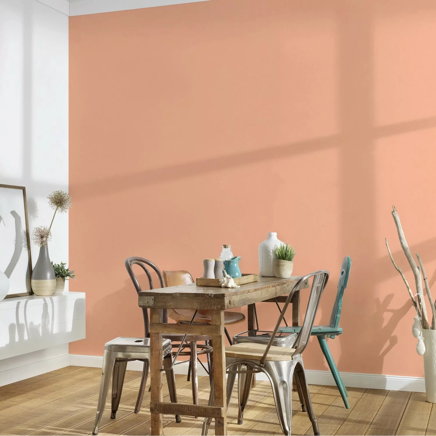 Bricoflor Vliestapete Orange Uni Einfarbige Tapete In Apricot Für Kinderzim günstig online kaufen