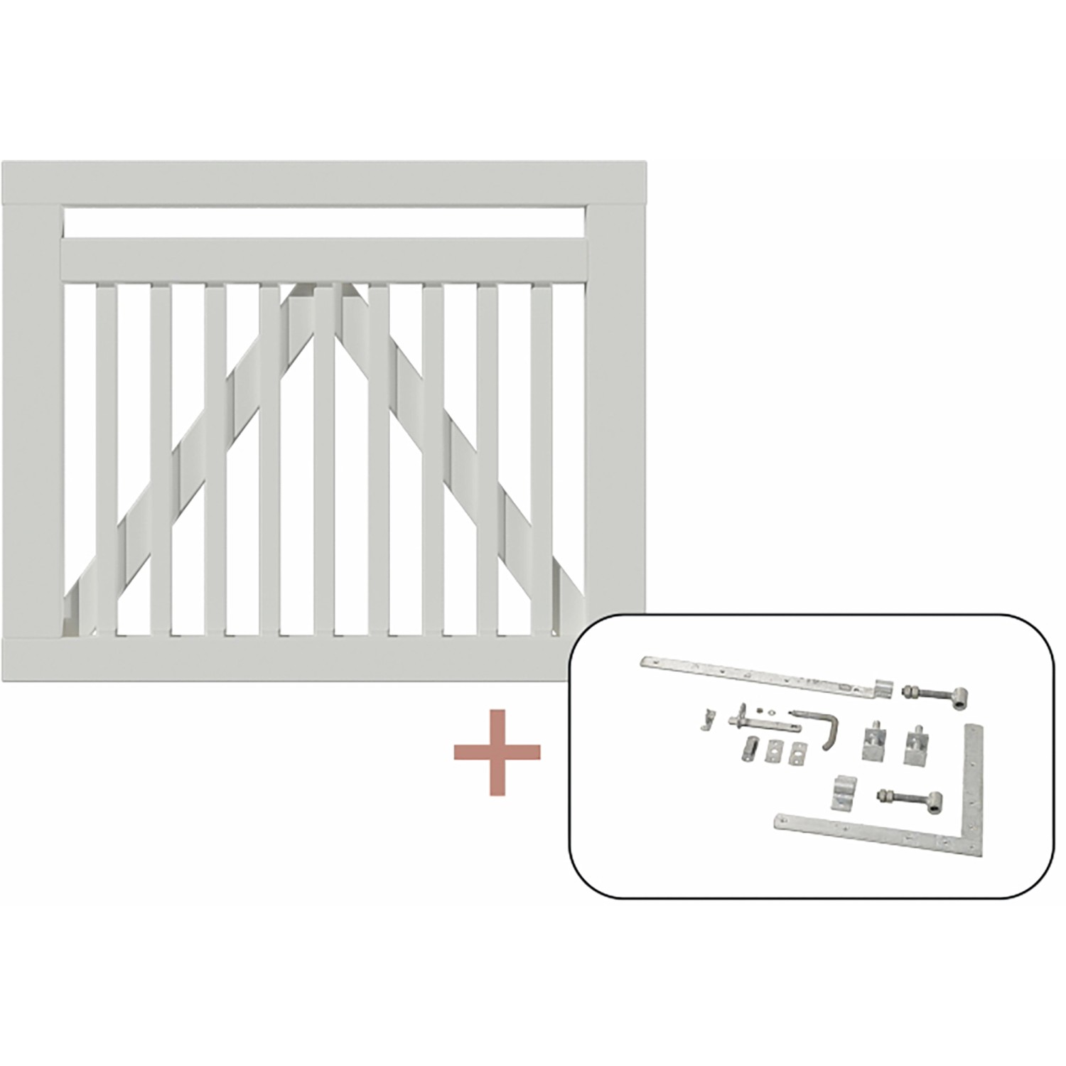 Einzeltor Linea Nadelholz Weiß 100 cm x 80 cm günstig online kaufen