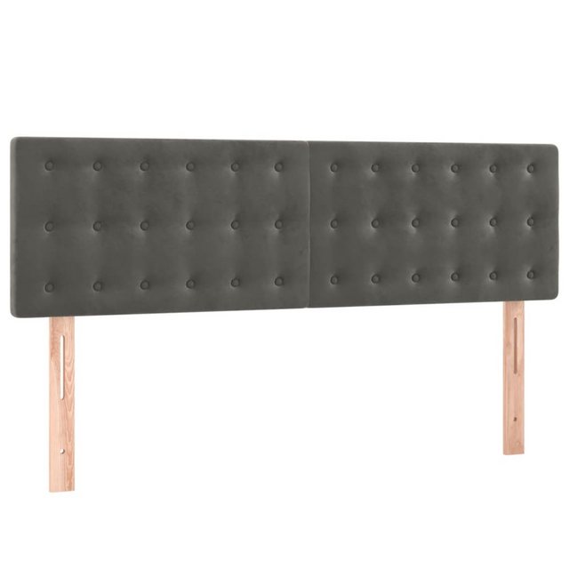 vidaXL Bett, Kopfteile 2 Stk. Dunkelgrau 72x5x78/88 cm Samt günstig online kaufen