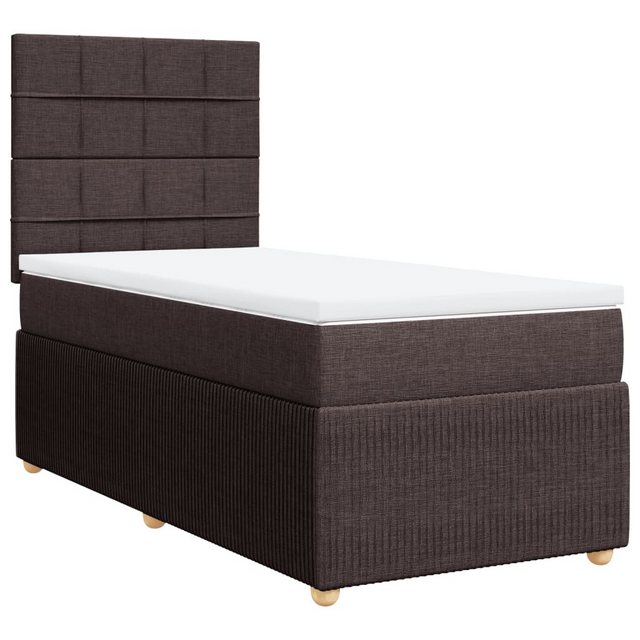 vidaXL Bett Boxspringbett mit Matratze Dunkelbraun 100x200 cm Stoff günstig online kaufen