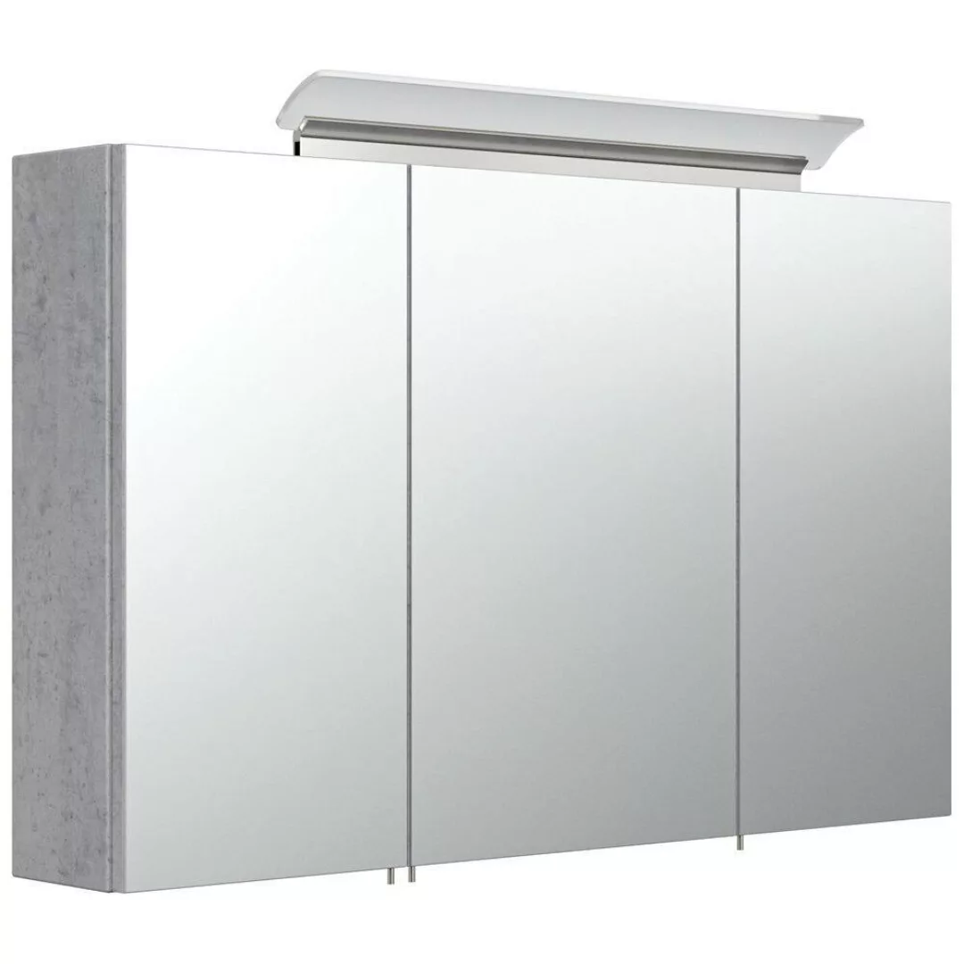 Lomadox Badezimmer 100cm Spiegelschrank in Beton-Optik ABUJA-02 inkl. LED-A günstig online kaufen