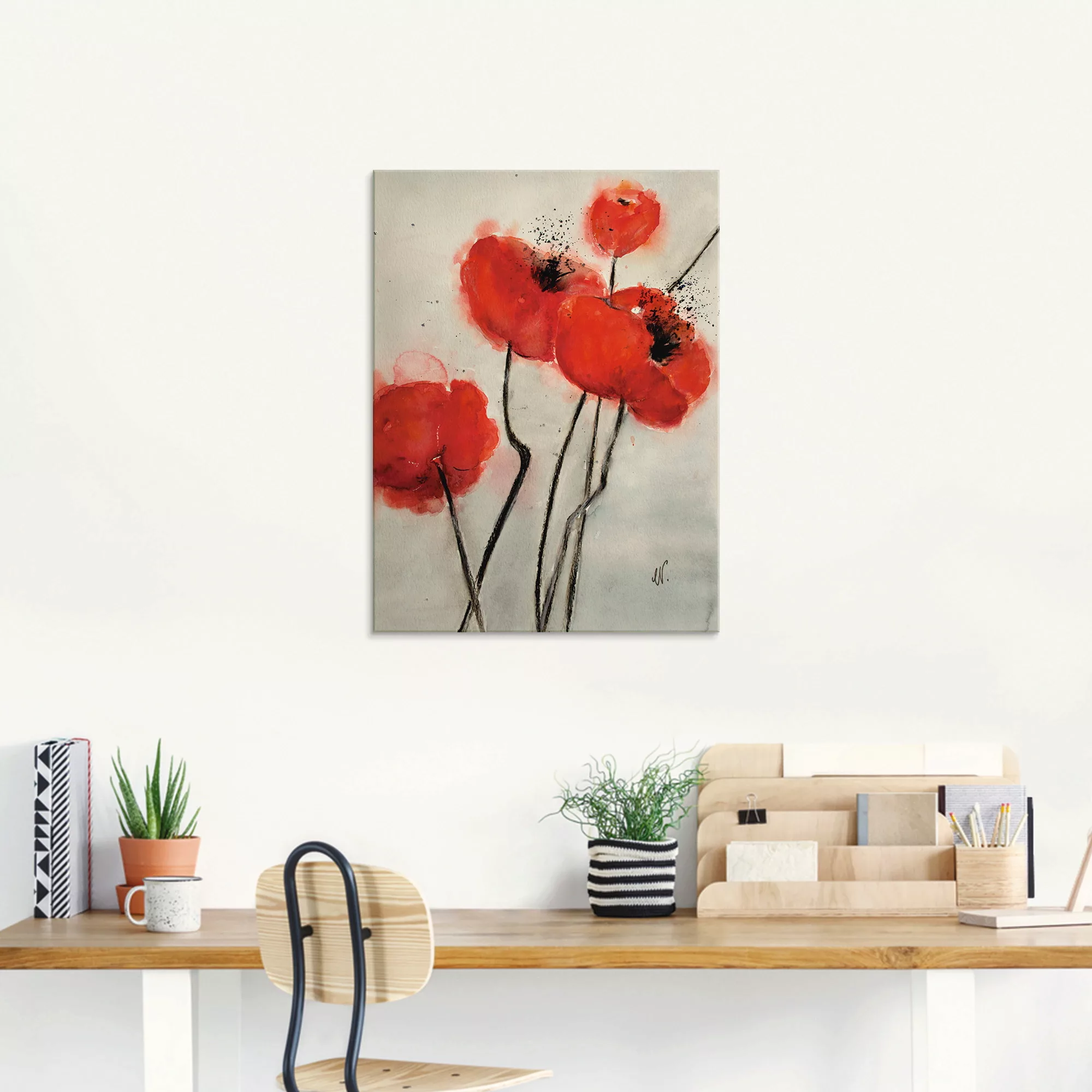 Artland Glasbild »Roter Mohn«, Blumen, (1 St.), in verschiedenen Größen günstig online kaufen