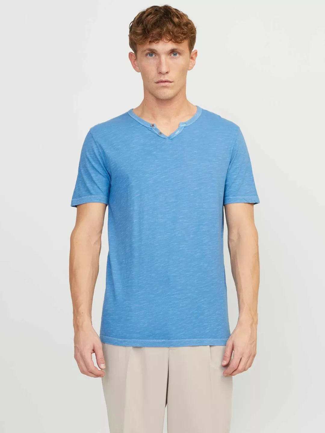 Jack & Jones T-Shirt "JJESPLIT NECK TEE SS NOOS" günstig online kaufen
