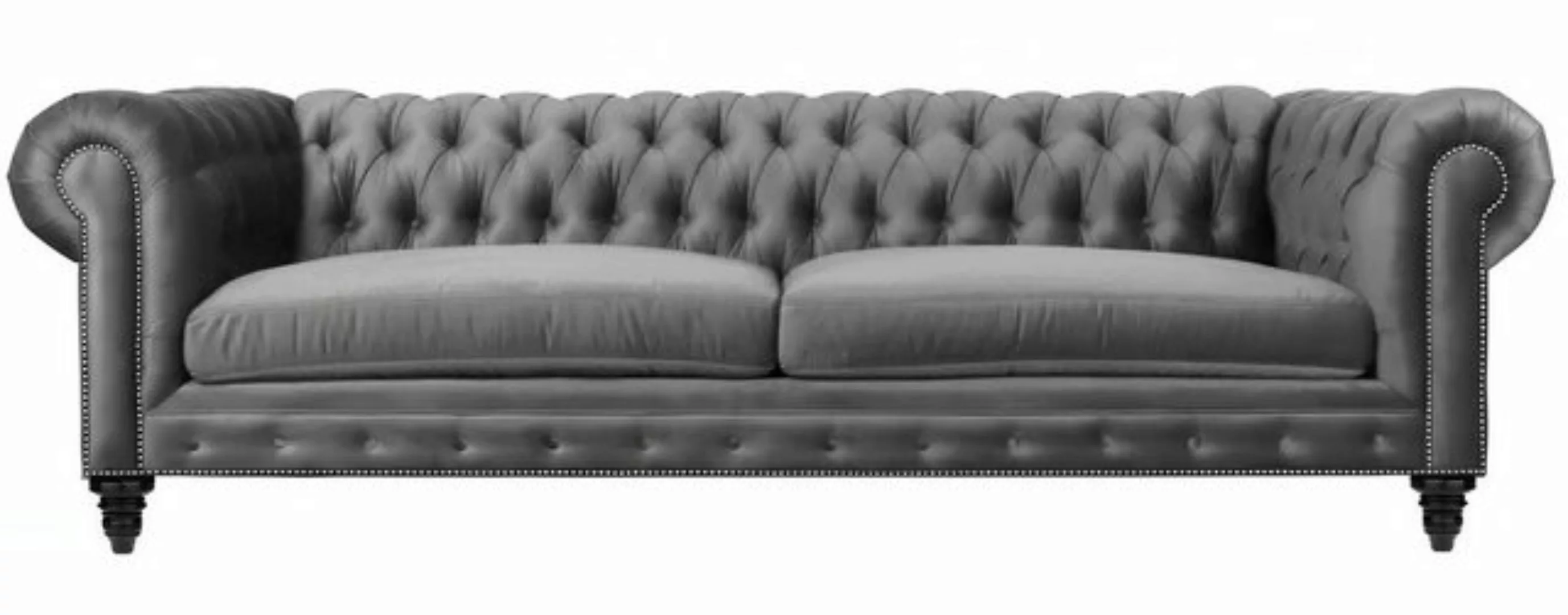 Xlmoebel 3-Sitzer Neuzeitliches dreisitziges Chesterfield-Sofa aus grauem T günstig online kaufen