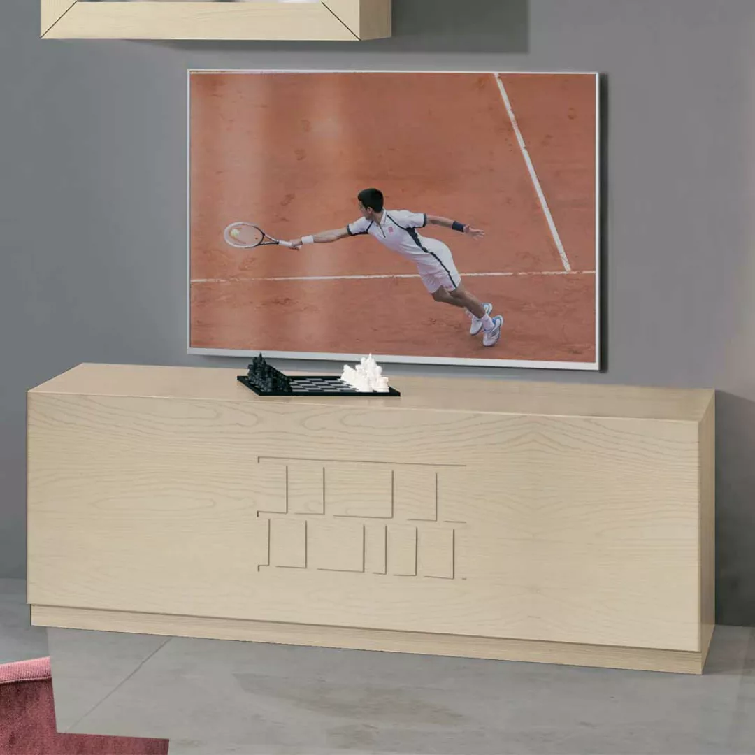 TV Tisch in Esche hell furniert 120 cm breit günstig online kaufen