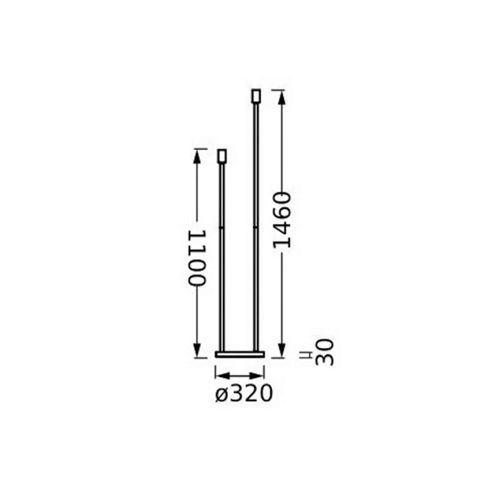 LEDVANCE Stehlampe Decor Stick 2-fl., Höhe 146cm, dunkelgrau günstig online kaufen