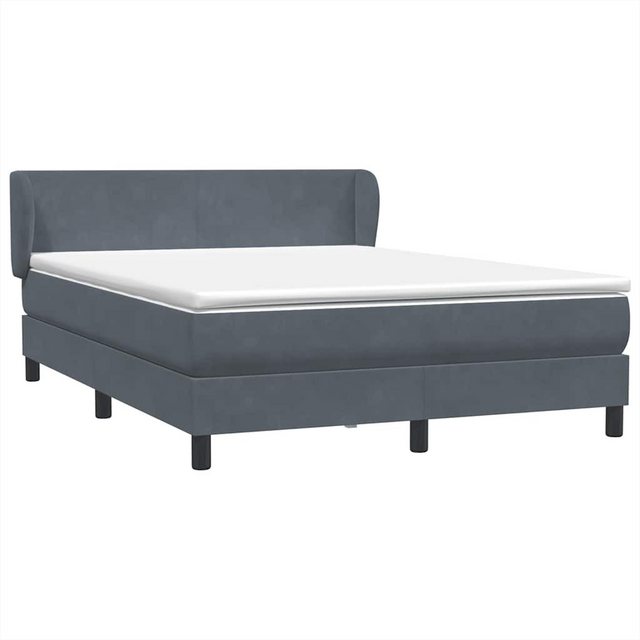 vidaXL Bett Boxspringbett mit Matratze Dunkelgrau 140x210 cm Samt günstig online kaufen