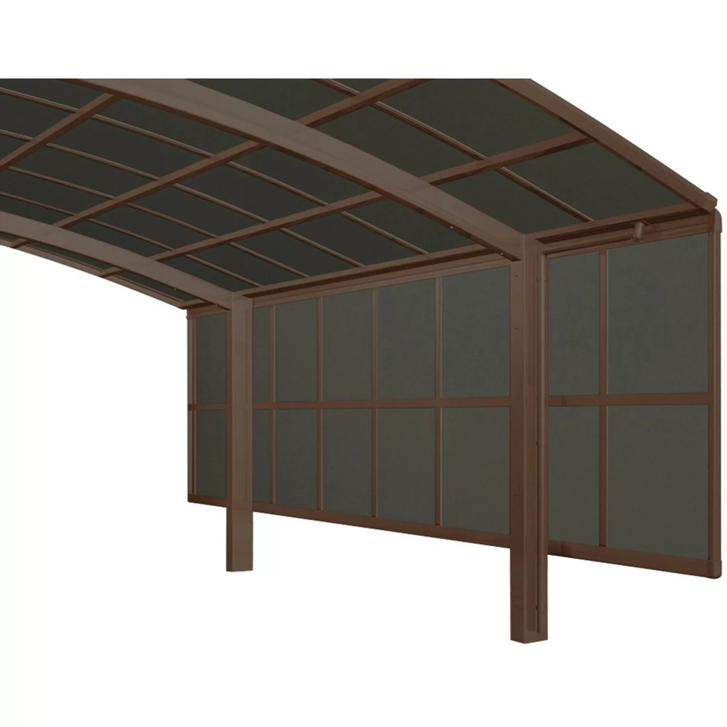 Ximax Carport Seitenwand 3 Module 200 cm Mattbraun Sonderfertigung günstig online kaufen