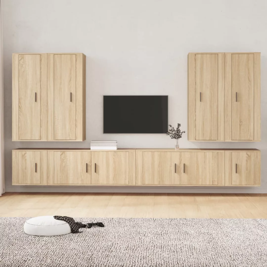 Vidaxl 8-tlg. Tv-schrank-set Sonoma-eiche Holzwerkstoff günstig online kaufen