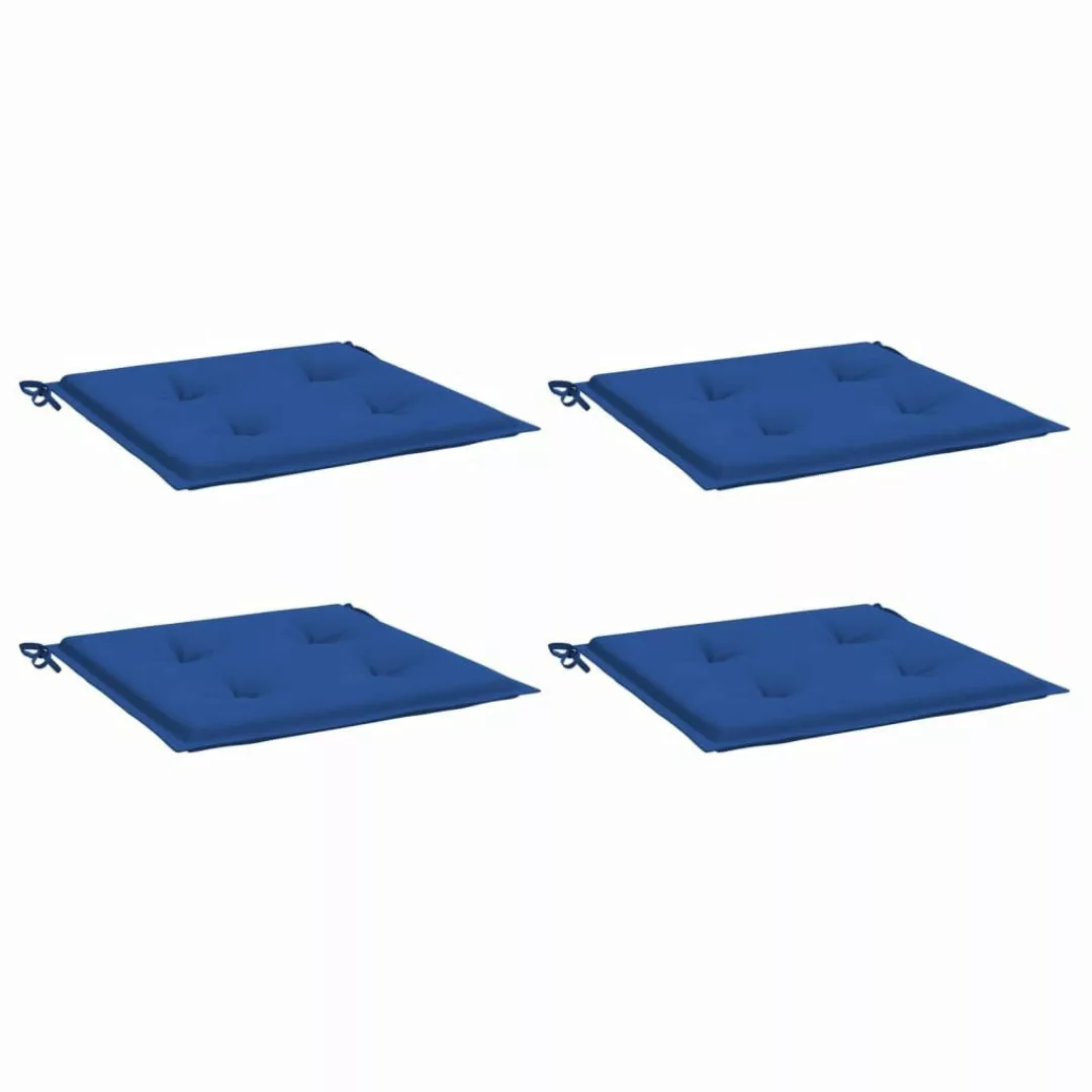 vidaXL Sitzauflage Gartenstuhl-Kissen 4 Stk. Königsblau günstig online kaufen