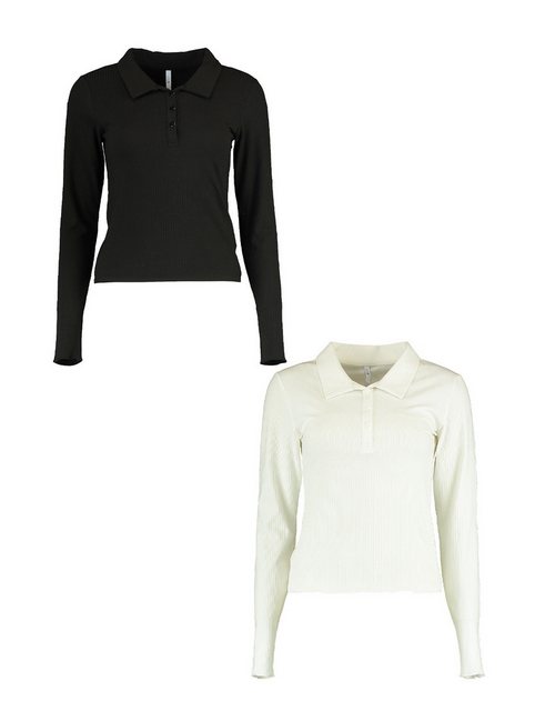 HaILY’S Blusenshirt Shirt 2er-Set lässiges Langarm Poloshirt (2-tlg) 7034 i günstig online kaufen