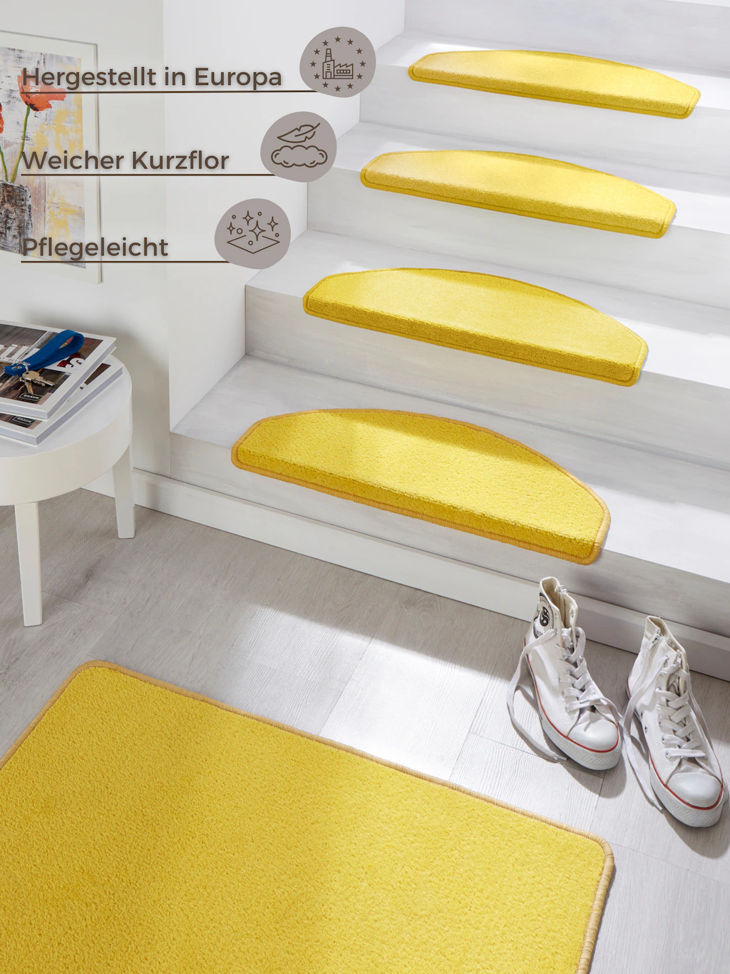 HANSE Home Stufenmatte »Fancy«, halbrund, 15 Stück, Treppenmatten, Selbstkl günstig online kaufen