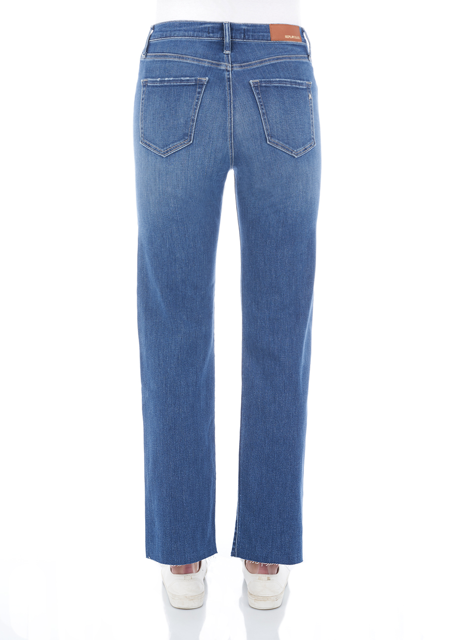 Replay Damen Jeans Reyne - Relaxed Fit - Schwarz -Light Blue günstig online kaufen