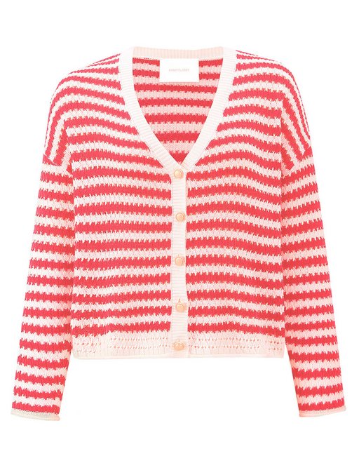 SASSYCLASSY Cardigan Lange Ärmel mit Bündchen und goldfarbenen Knöpfen günstig online kaufen